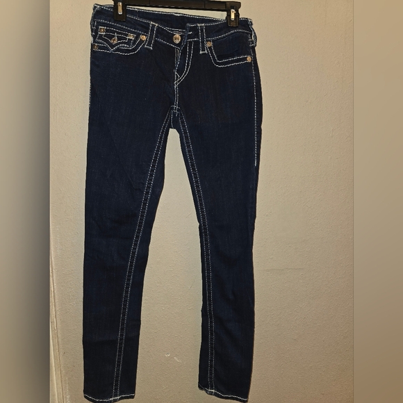 True Religion Women's Dark Indigo Skinny Jeans - Picture 1 of 4